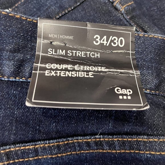 Gap Men's Jeans Dark Blue Slim Stretch Size 34 X 30 NWT - Picture 6 of 6